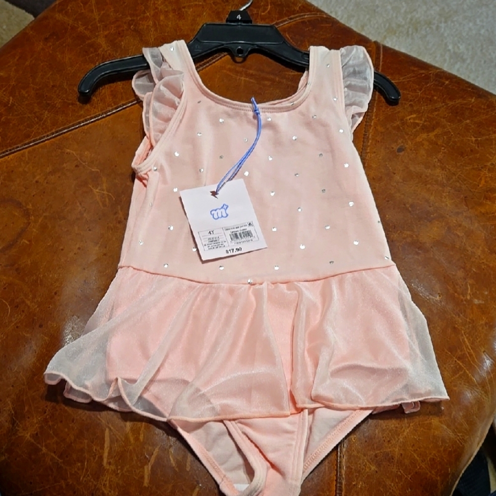 4T New More Than Magic Pink Sleeveless Ballet Dress with Silver Dots